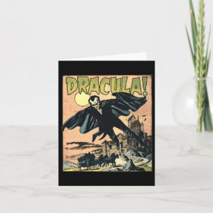 Retro horrorfilm monster vampier vintage Halloween Kaart