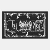 Retro Horrorfilms VHS-bandontwerp Rechthoekige Sticker (Voorkant)