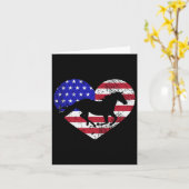 Retro Horse Amerikaanse vlag Hart 4 juli Verenigde Kaart (Gele Bloem)