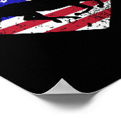 Retro Horse Amerikaanse vlag Hart 4 juli Verenigde Poster (Hoek)