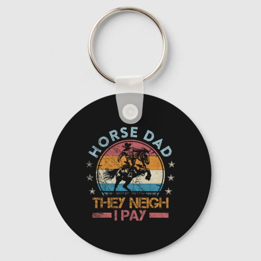 Retro Horse Dad Sleutelhanger (Voorkant)