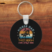 Retro Horse Dad Sleutelhanger (Voorkant)