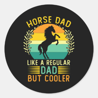 Retro  Horse Dad Vaderdag Horsing Ronde Sticker