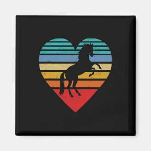 Retro Horse Hart Dierenliefde Magneet