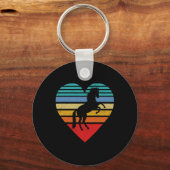 Retro Horse Hart Dierenliefde Sleutelhanger (Voorkant)