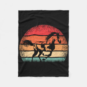 Retro Horse Lover Horseback Riding Westerne cowboy Fleece Deken