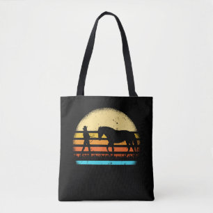 Retro Horse Show Riding equestrian Cowgirl Tote Bag