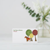 Retro Horse & Trees Visitekaartje (Staand voorkant)