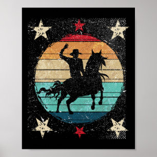 Retro Horseback Riding Country Western Horse Ridin Poster