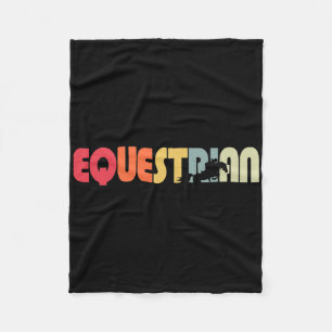 Retro Horseback Riding Horse Lover Equestr Fleece Deken