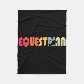 Retro  Horseback Riding Horse Lover Equestr Fleece Deken