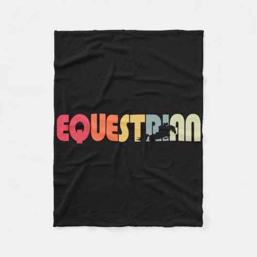 Retro  Horseback Riding Horse Lover Equestr Fleece Deken (Voorkant)