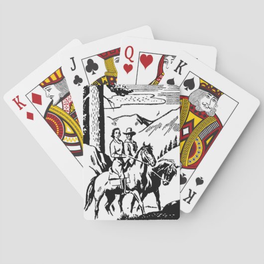 Retro Horseback Riding Pokerkaarten (Achterkant)
