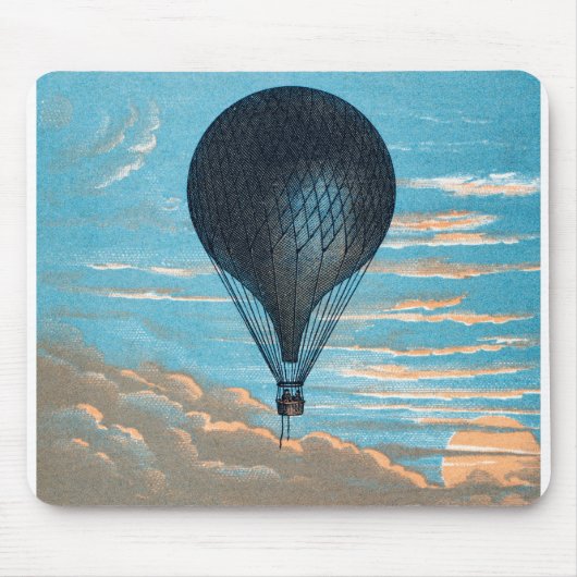 Retro Hot Air Ballon Uitzicht eerste ballon Muismat (Voorkant)