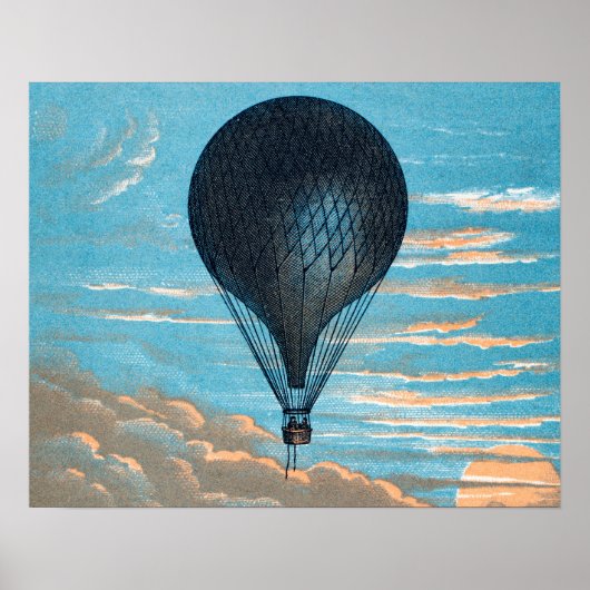  Retro Hot Air Ballon Uitzicht eerste ballon Poster (Voorkant)