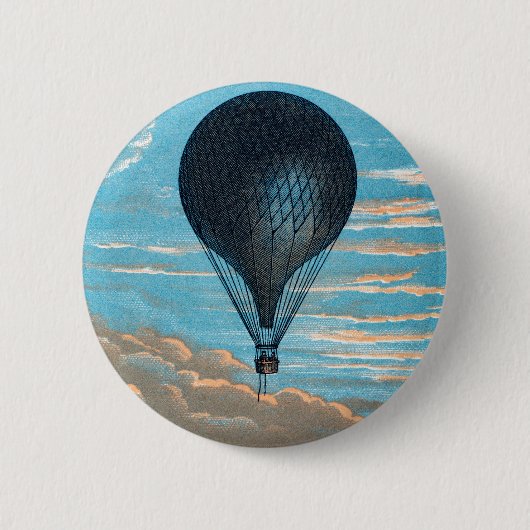 Retro Hot Air Ballon Uitzicht eerste ballon Ronde Button 5,7 Cm (Voorkant)