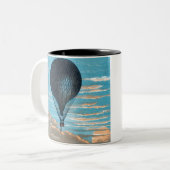  Retro Hot Air Ballon Uitzicht eerste ballon Tweekleurige Koffiemok (Voorkant links)