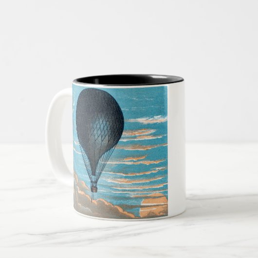  Retro Hot Air Ballon Uitzicht eerste ballon Tweekleurige Koffiemok (Voorkant links)