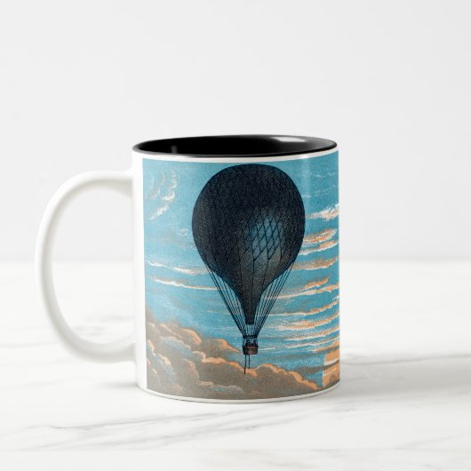  Retro Hot Air Ballon Uitzicht eerste ballon Tweekleurige Koffiemok (Links)