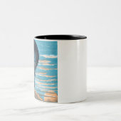  Retro Hot Air Ballon Uitzicht eerste ballon Tweekleurige Koffiemok (Center)