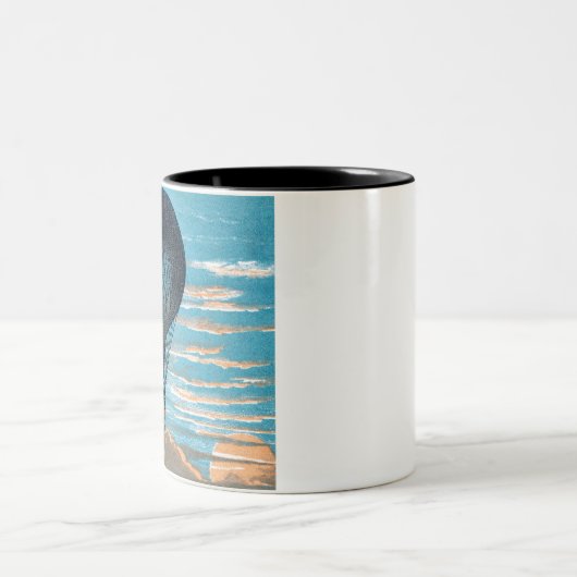  Retro Hot Air Ballon Uitzicht eerste ballon Tweekleurige Koffiemok (Center)