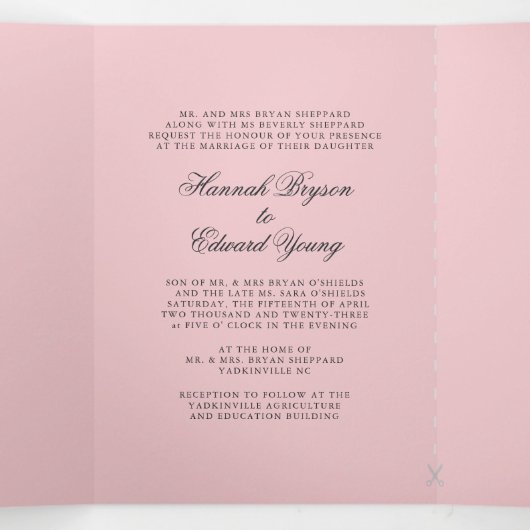 Retro  hot-Air ballonhuwelijk Drieluik Uitnodiging (Binnenkant midden)