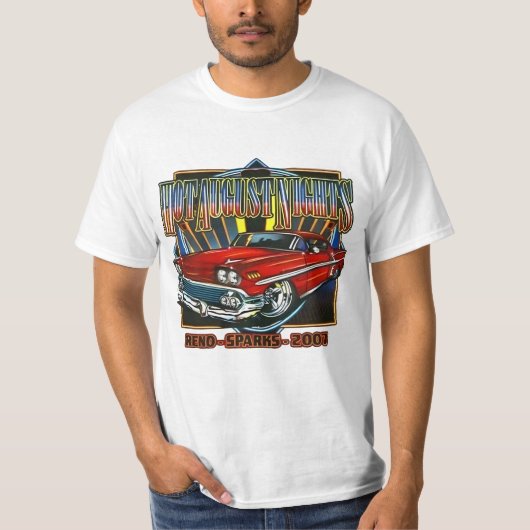 retro hot august nachten t-shirt (Voorkant)