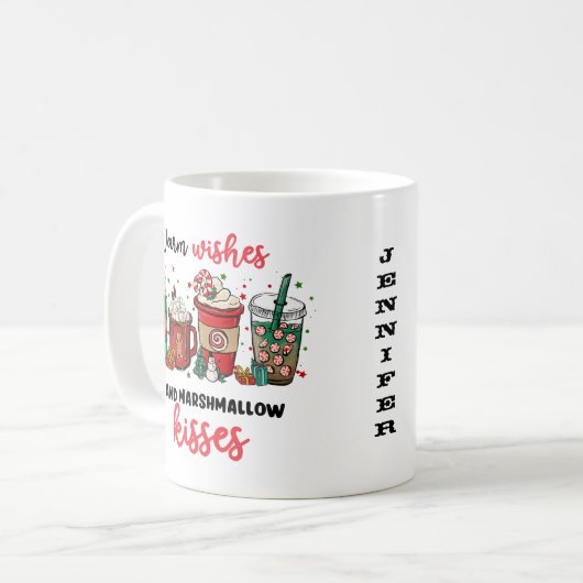 Retro Hot Chocoa Chocolade Mok voor kerstmis (Voorkant links)
