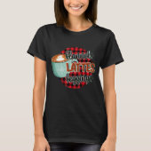 Retro Hot Cocoa Coffee kerstflats Letten L T-shirt (Voorkant)