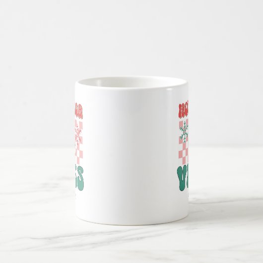 Retro “Hot Cocoa Vibes” Personalized Christmas Koffiemok (Center)