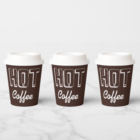 Retro Hot Coffee Papieren Bekers (Multi)