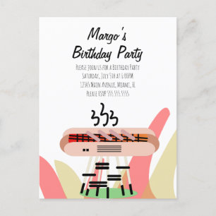 Retro Hot Dog Cookout Party Birthday Briefkaart