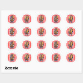 Retro Hot Dog Glizzy Pop Art Ronde Sticker (Vel)