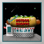 Retro Hot Dog Shoppe Poster (Voorkant)