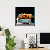 Retro Hot Dog Shoppe Poster (Thuiskantoor)