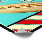 Retro Hot Dog Sign Poster (Hoek)