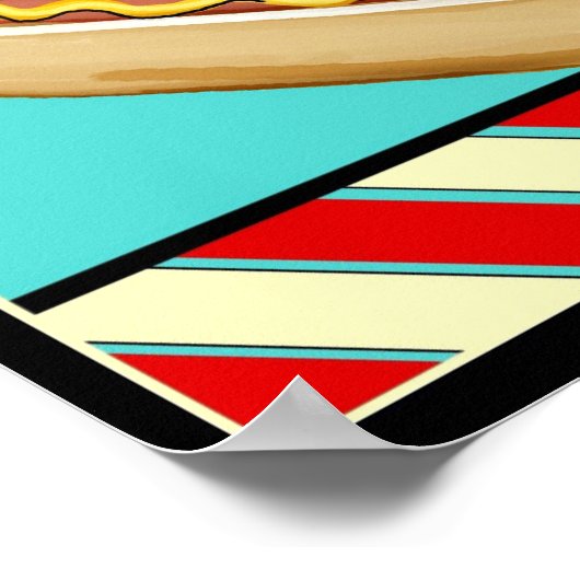Retro Hot Dog Sign Poster (Hoek)