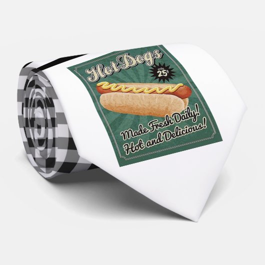 Retro Hot Dog stropdas (Opgerold)