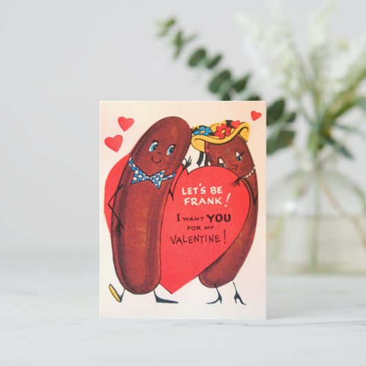  Retro Hot Dog Valentijn Feestdagenkaart (Staand voorkant)