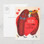 Retro Hot Dog Valentijn Feestdagenkaart (Voorkant / Achterkant)