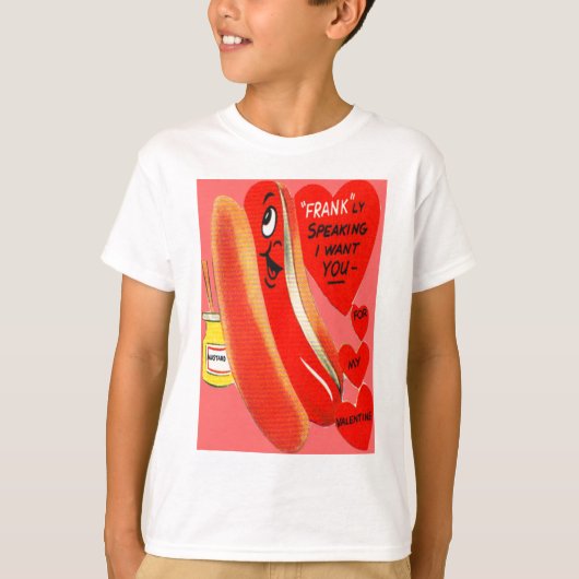 Retro Hot Dog Valentijn Kaart T-shirt (Voorkant)