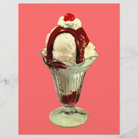Retro Hot Fudge Sundae ijs flyer (Voorkant)