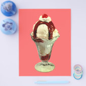 Retro Hot Fudge Sundae ijs flyer (Enkel)
