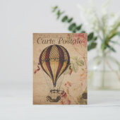 Retro hot-luchtballon briefkaart (Staand voorkant)