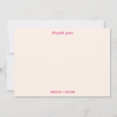 Retro Hot Pink Abstract Checkerboard Baby Shower Bedankkaart (Voorkant)