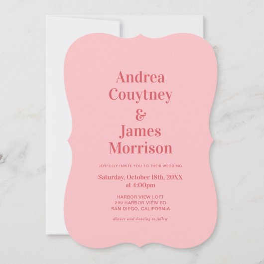 Retro Hot Pink Funky bruiloft Kaart (Voorkant)