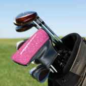 Retro Hot Pink Glitter Sparkle Gepersonaliseerde n Golfheadcover (Insitu)