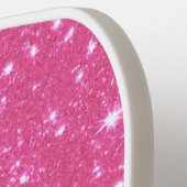 Retro Hot Pink Glitter Sparkle Gepersonaliseerde n Pickleball Paddle (Links Detail)