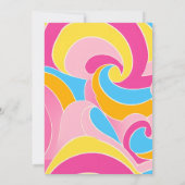 Retro Hot Pink Lets Go Party Verjaardag Kaart (Achterkant)