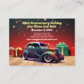 Retro Hot Rod Auto Vakantie Flyer Visitekaartjes (Achterkant)